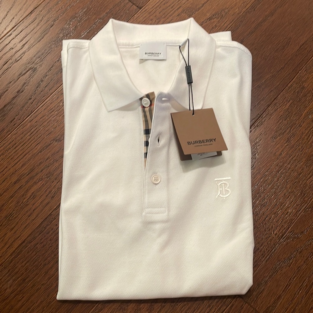 Burberry Men’s Polo Shirt - White - Large